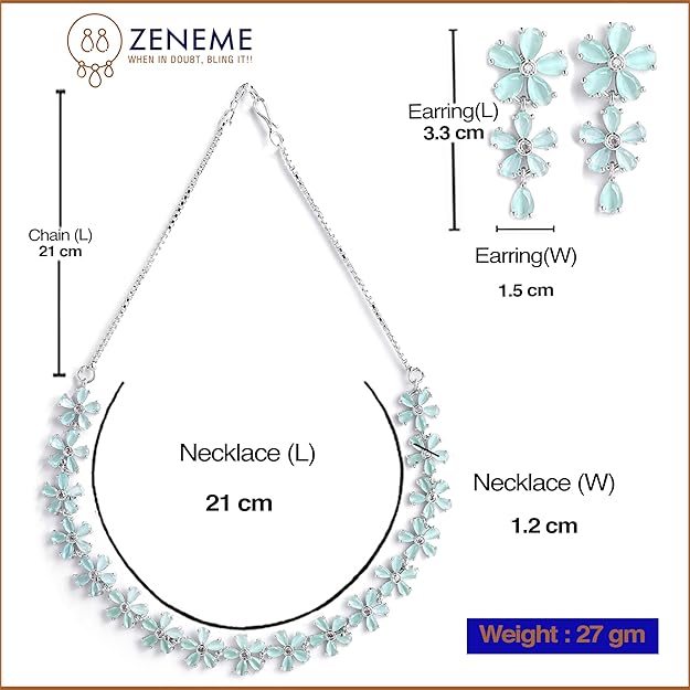 American Diamond Studded Flower Shaped Jewellery