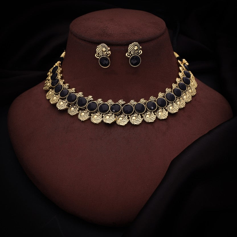Brass Silver Gold, Black Jewel Set