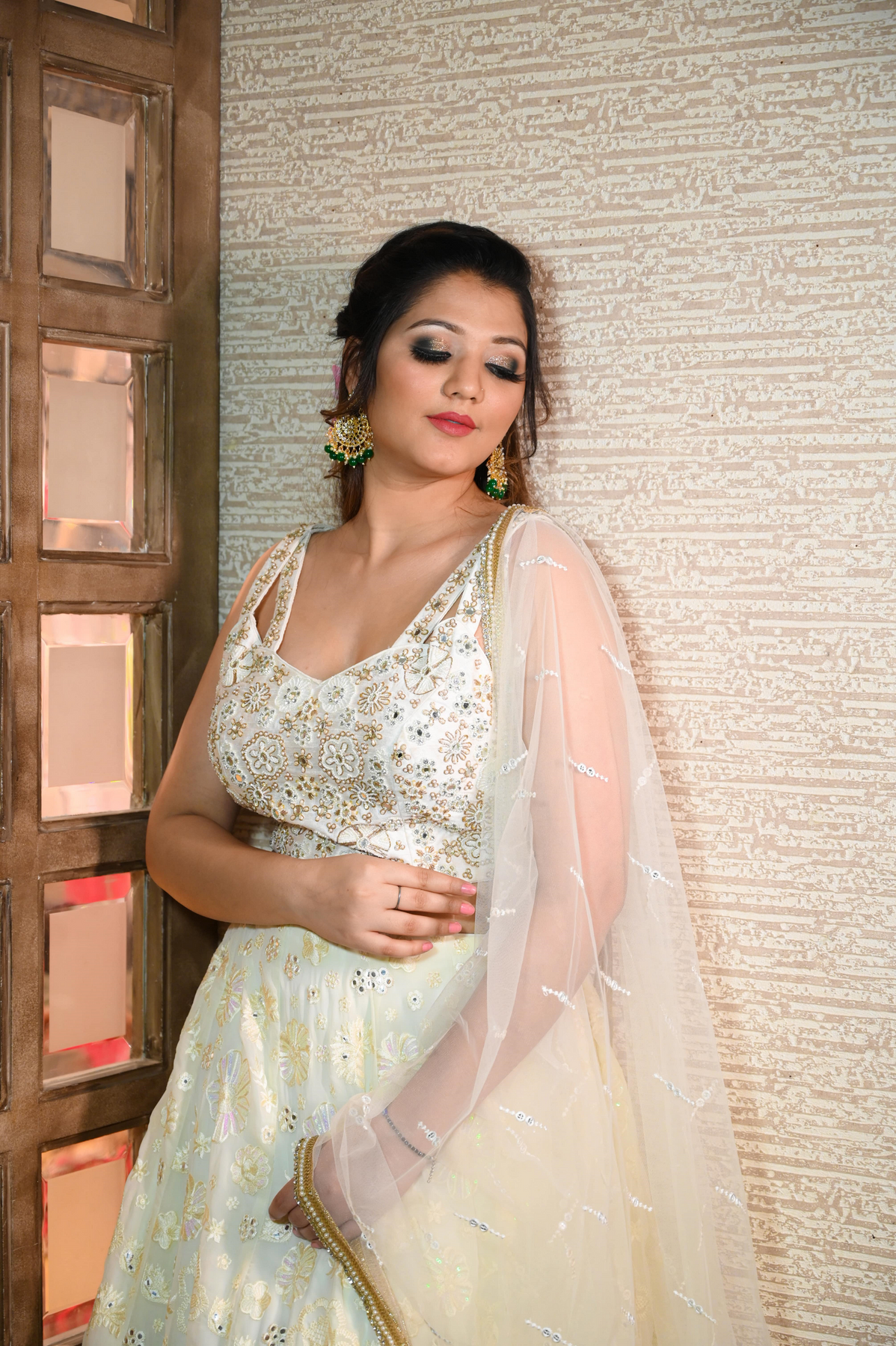 Gorgeous White Floral Motif Lehenga - Perfect for Festive Occasions