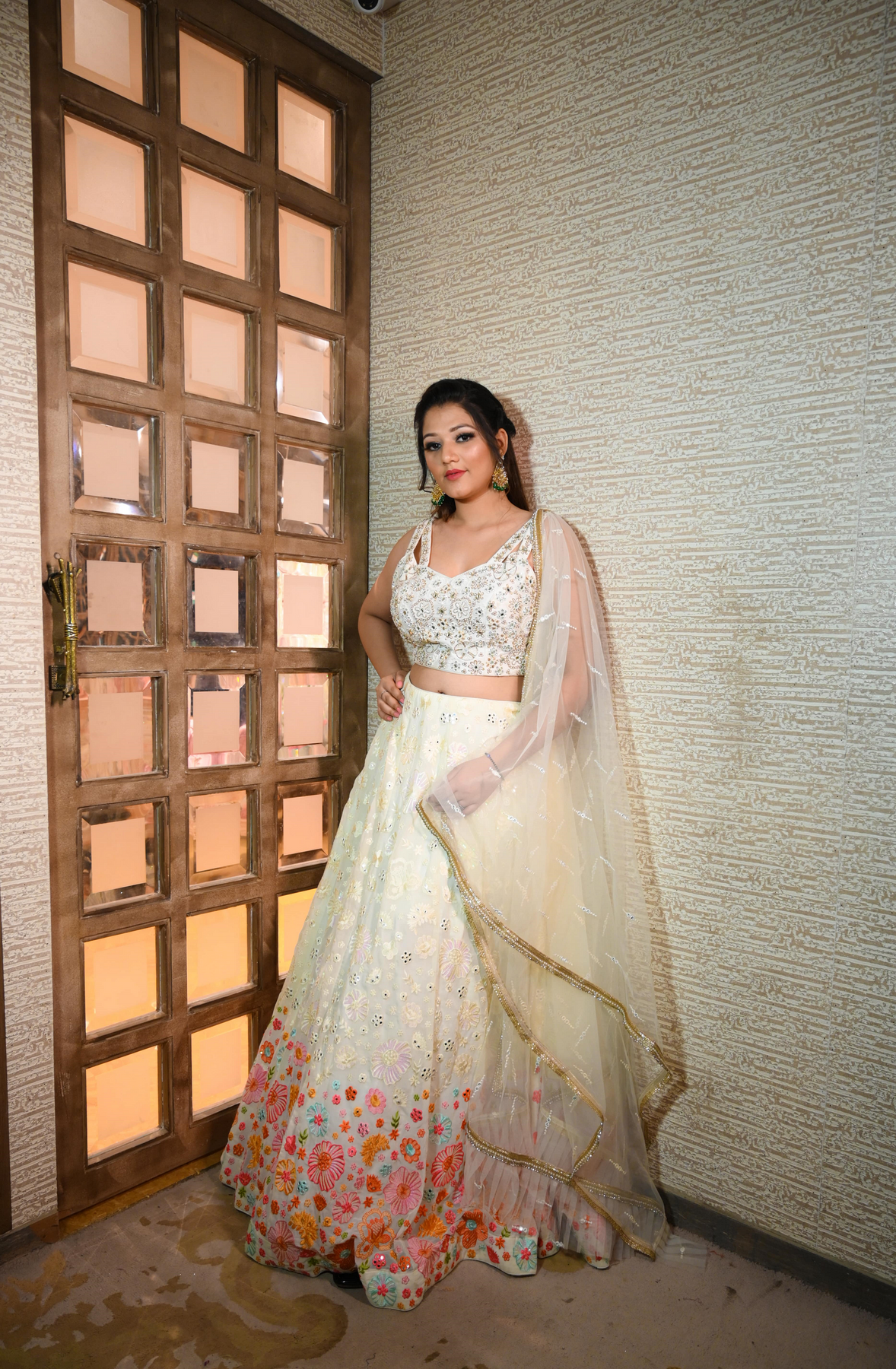 Gorgeous White Floral Motif Lehenga - Perfect for Festive Occasions