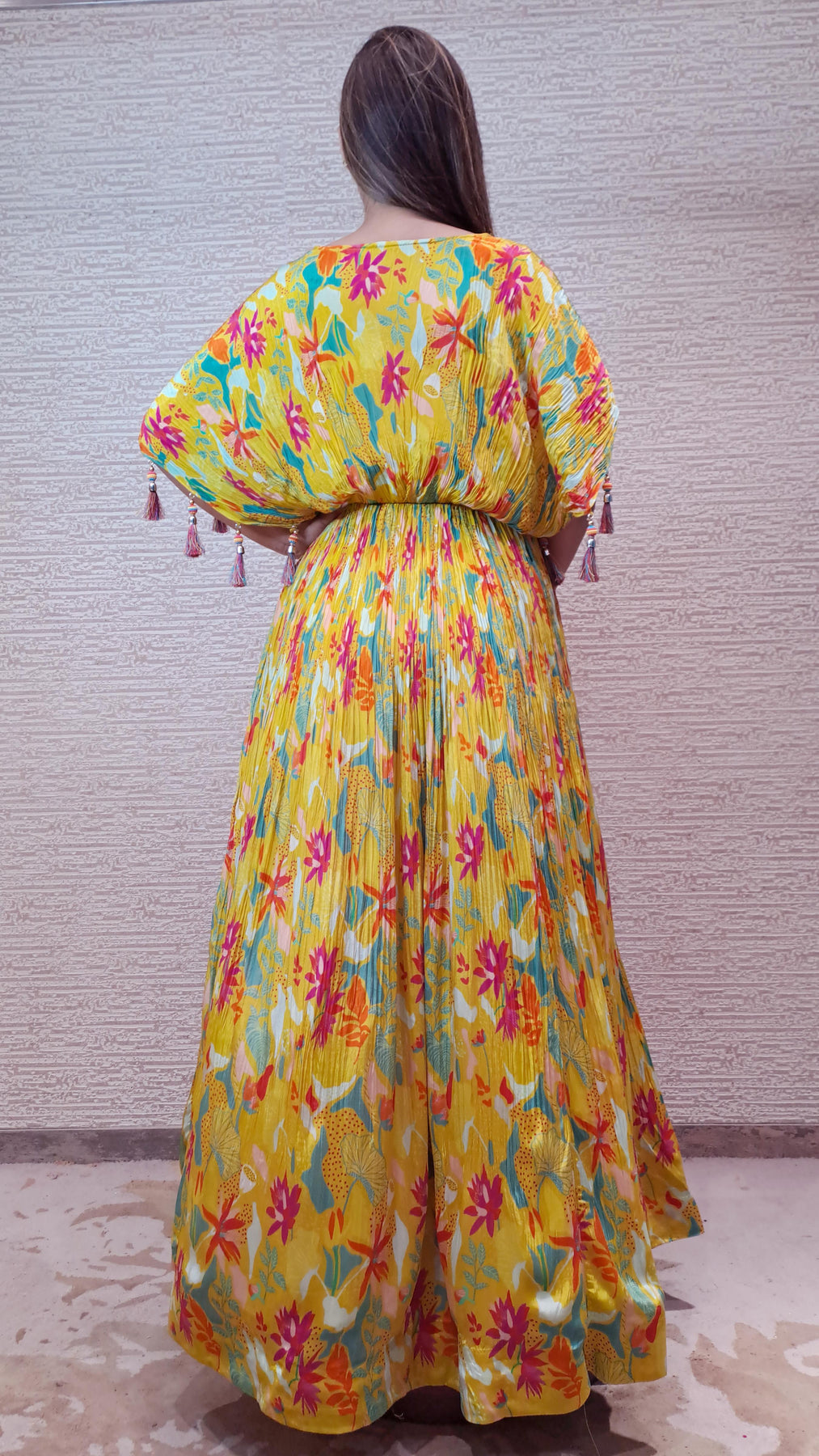 Floral Pleated Anarkali In Vibrant Hues