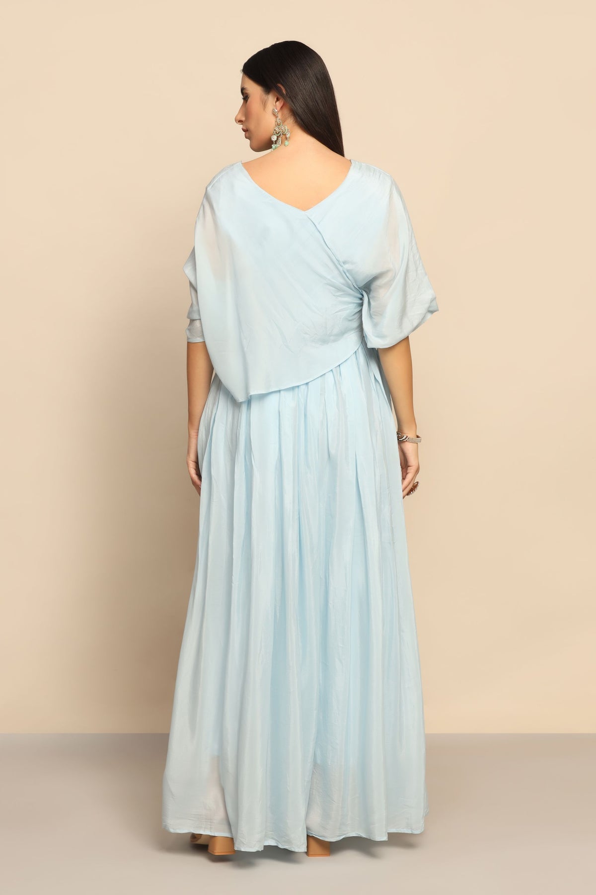 Enchanting Light Blue Dress with Poth and Sequin