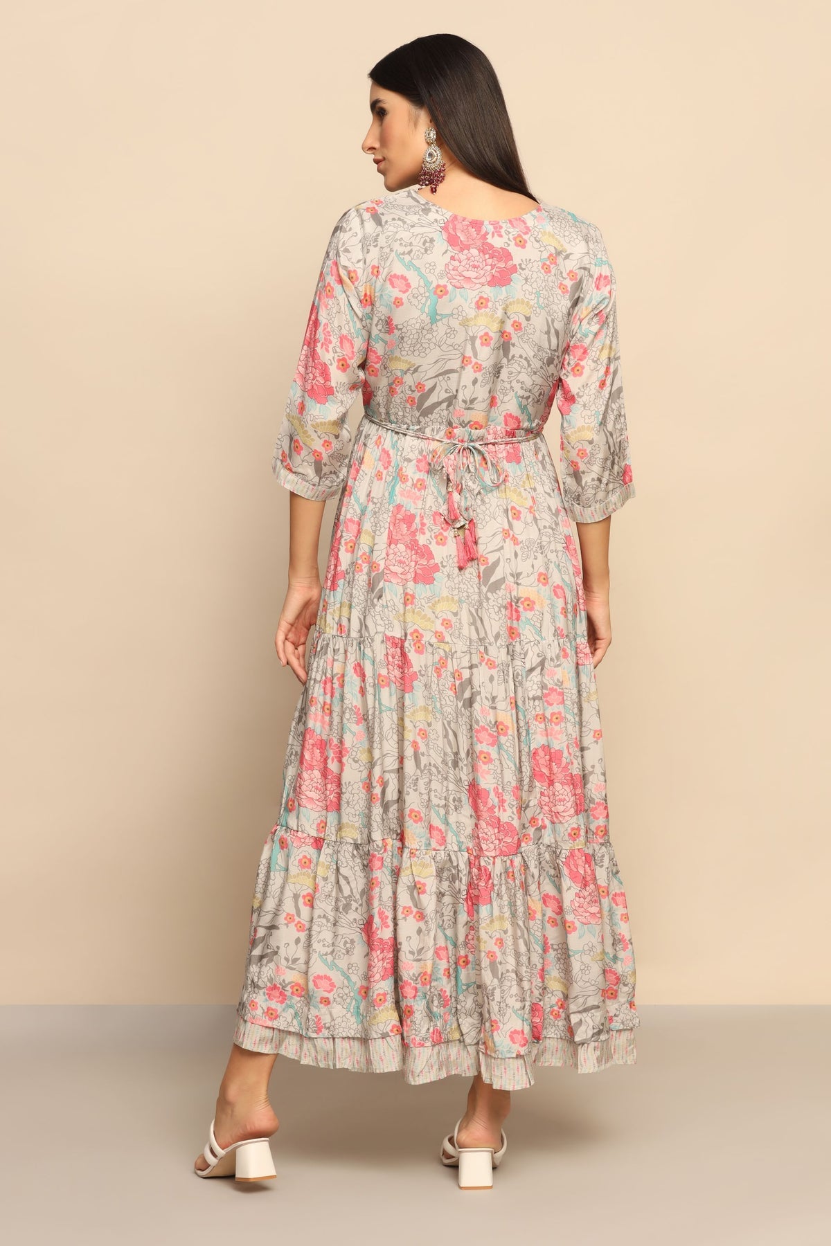 Mesmerizing Multi-colored Dress with Foil Mirror