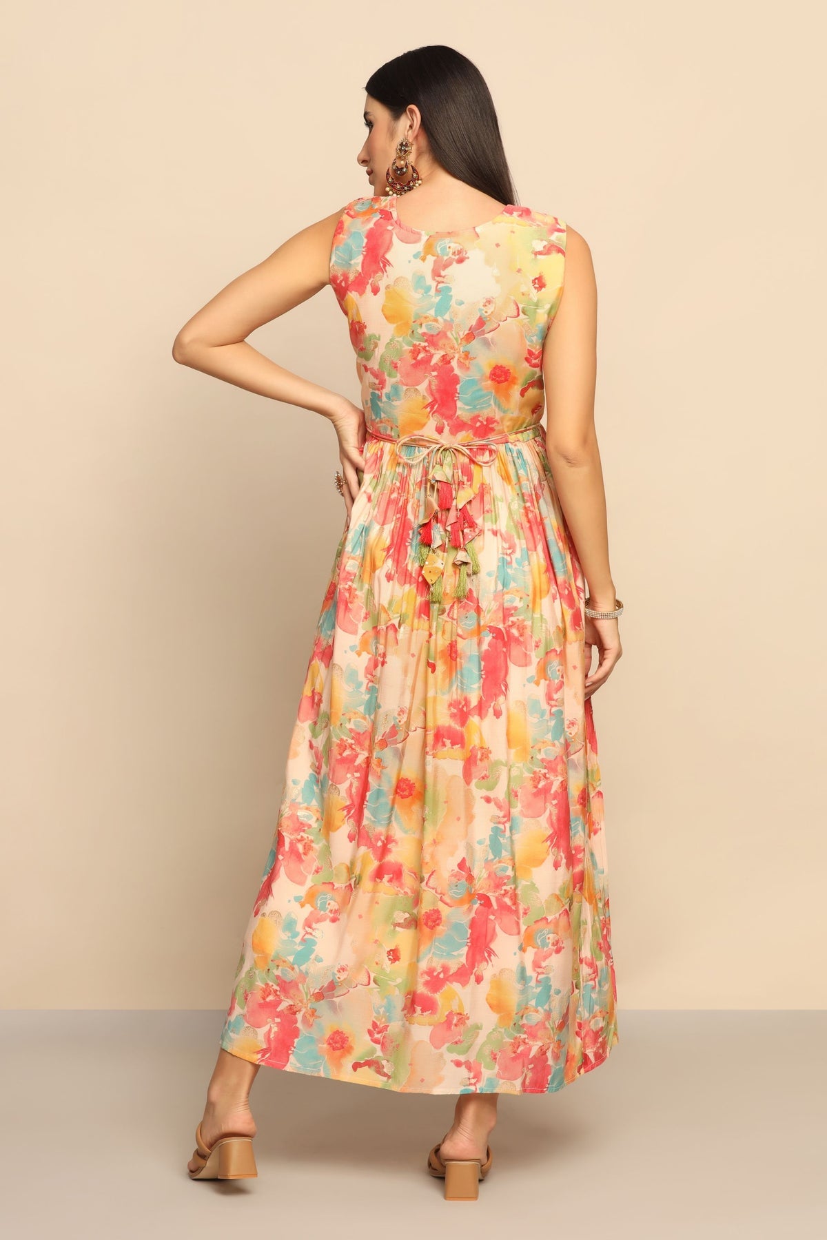 Captivating Multi-color Dress with Mirror Sequins