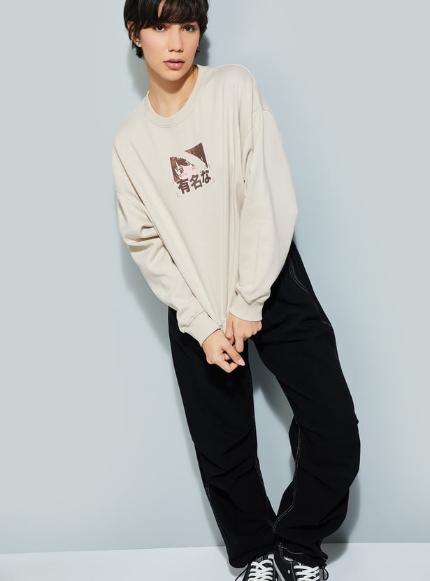 Oversized Back Printed Sweatshirt
