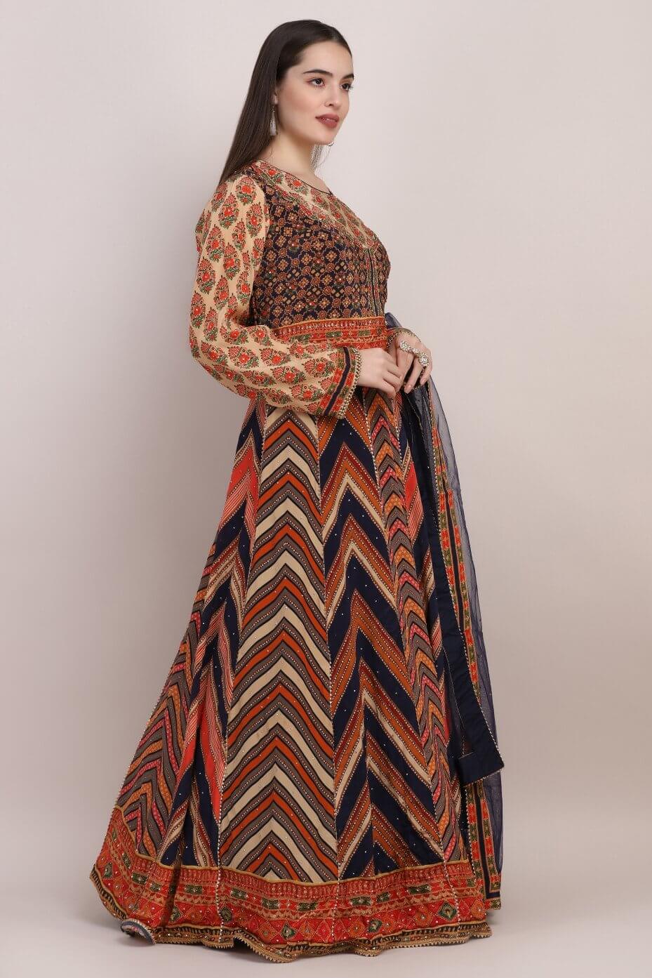 PRINTED LEHENGA WITH EMBELLISHMENTS AND BLOUSE