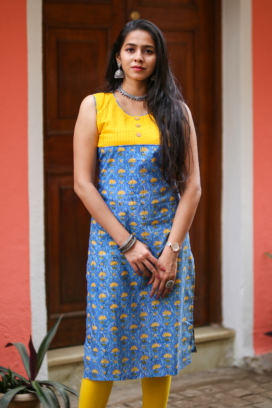 Block Printed Cotton Kurti  Happiness (KURTI)