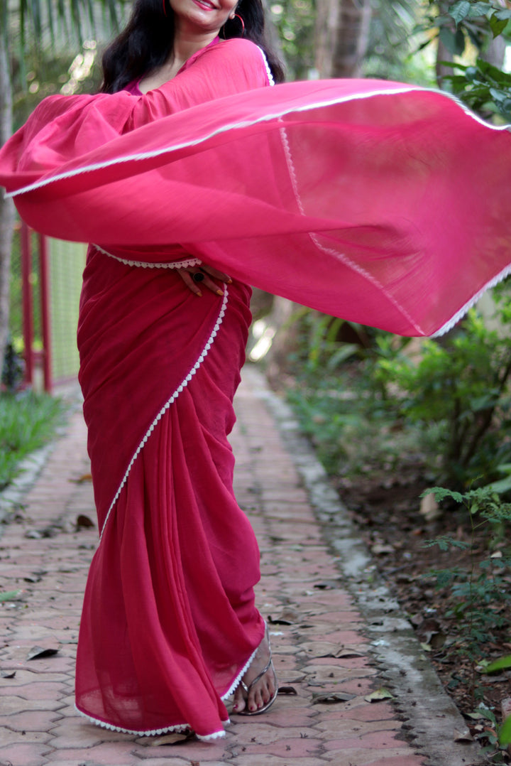 Mulmul Crochet Lace Saree  Churake Dil Mera (SAREE)