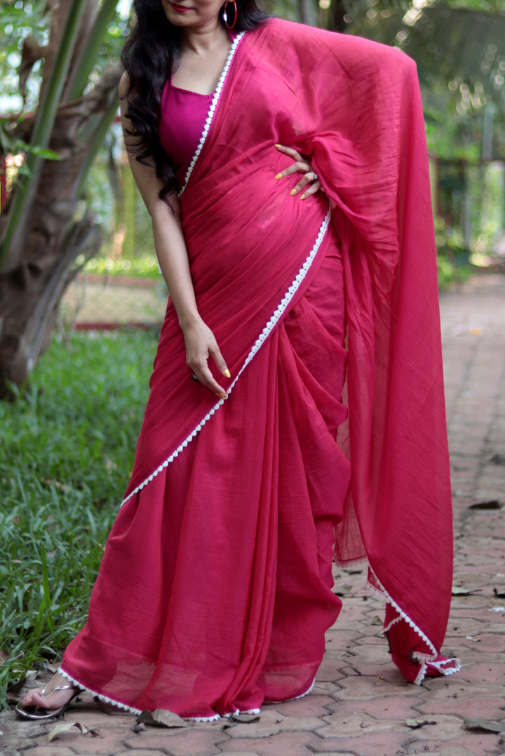 Mulmul Crochet Lace Saree  Churake Dil Mera (SAREE)