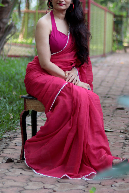 Mulmul Crochet Lace Saree  Churake Dil Mera (SAREE)