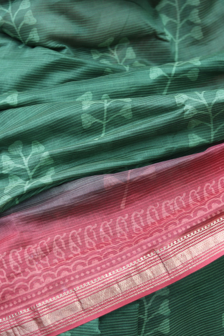 Block Printed Maheshwari Silk Saree  Patjhad (SAREE)