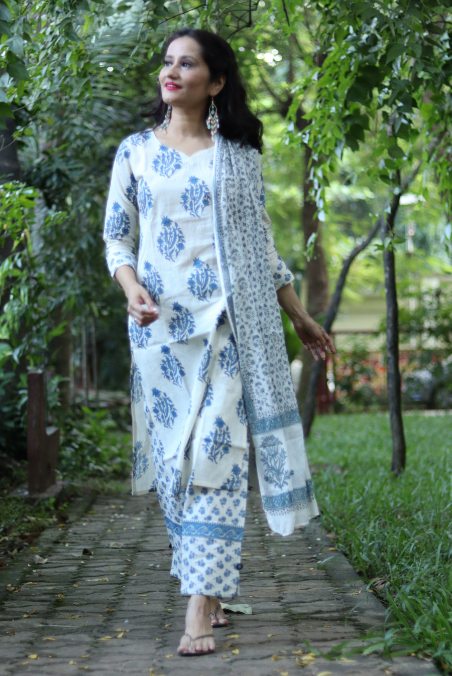 Block Printed Cotton Kurti Set  Blossom (KURTI SET)
