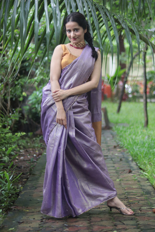 Zari Linen Gotta Lace Saree  The Queen's Necklace (SAREE)