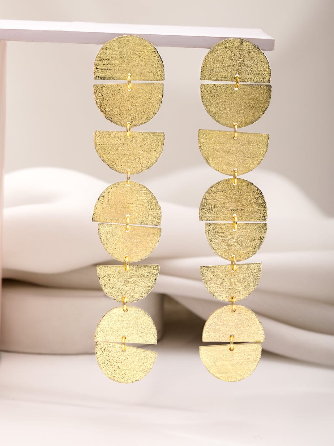 18KT Gold Plated Brass Linked Drop Earrings