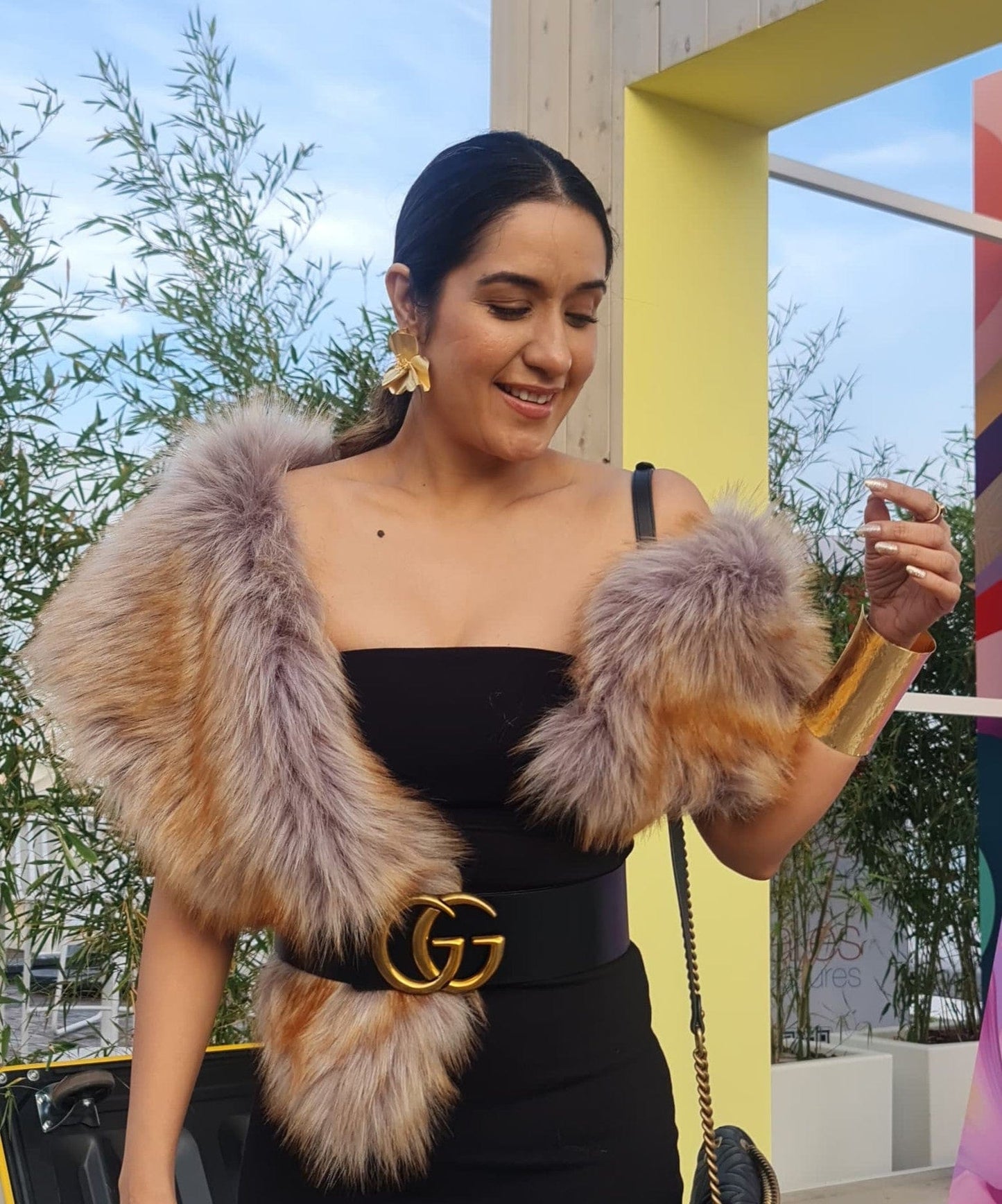 18KT Gold Plated Brass Linked Drop Earrings