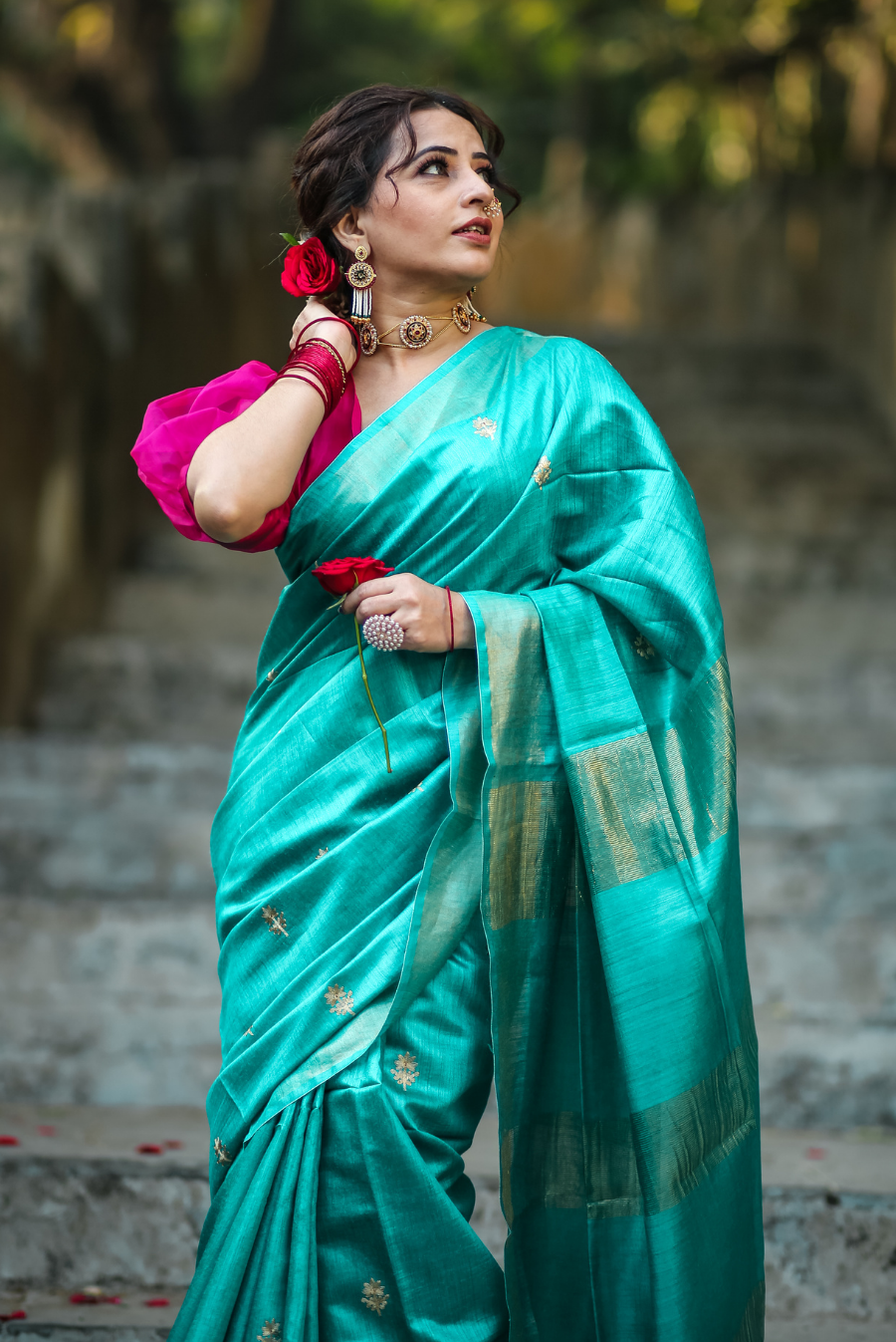 Embroidered Muga Silk Saree  Aashirvaad (SAREE)