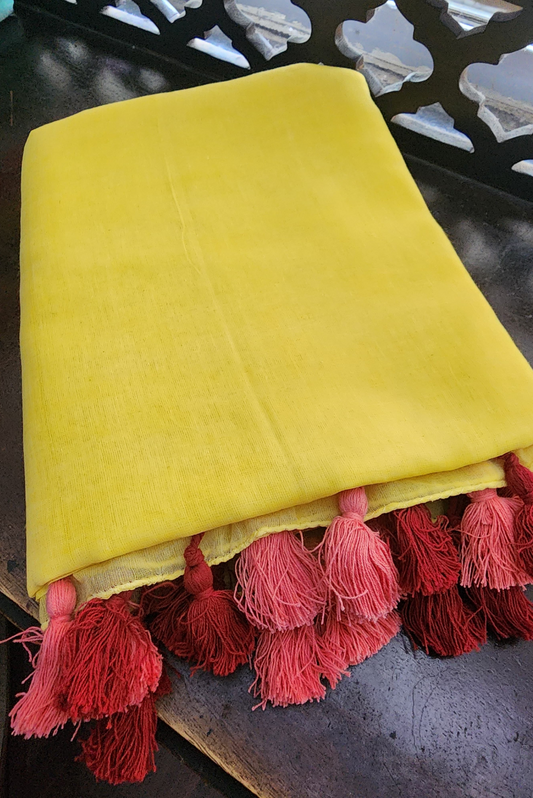 Finest Mulmul Tassel Saree  Indra-Dhanush-15 (SAREE)
