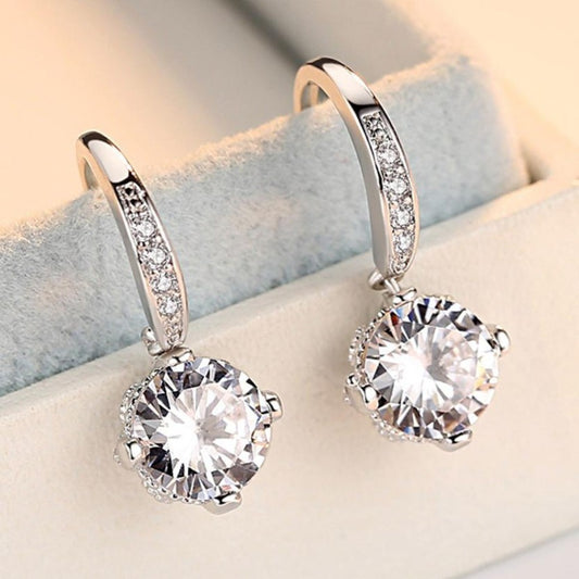 Super Solitaire Drop Earrings For Women