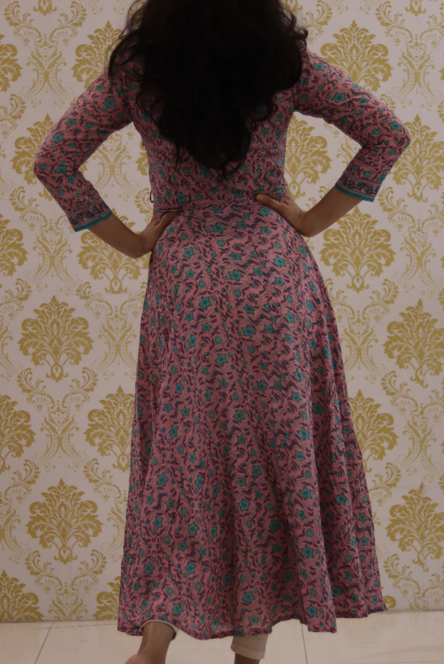 Lightweight Mulmul Anarkali Kurti  Shehzaadi - Pink (KURTI)