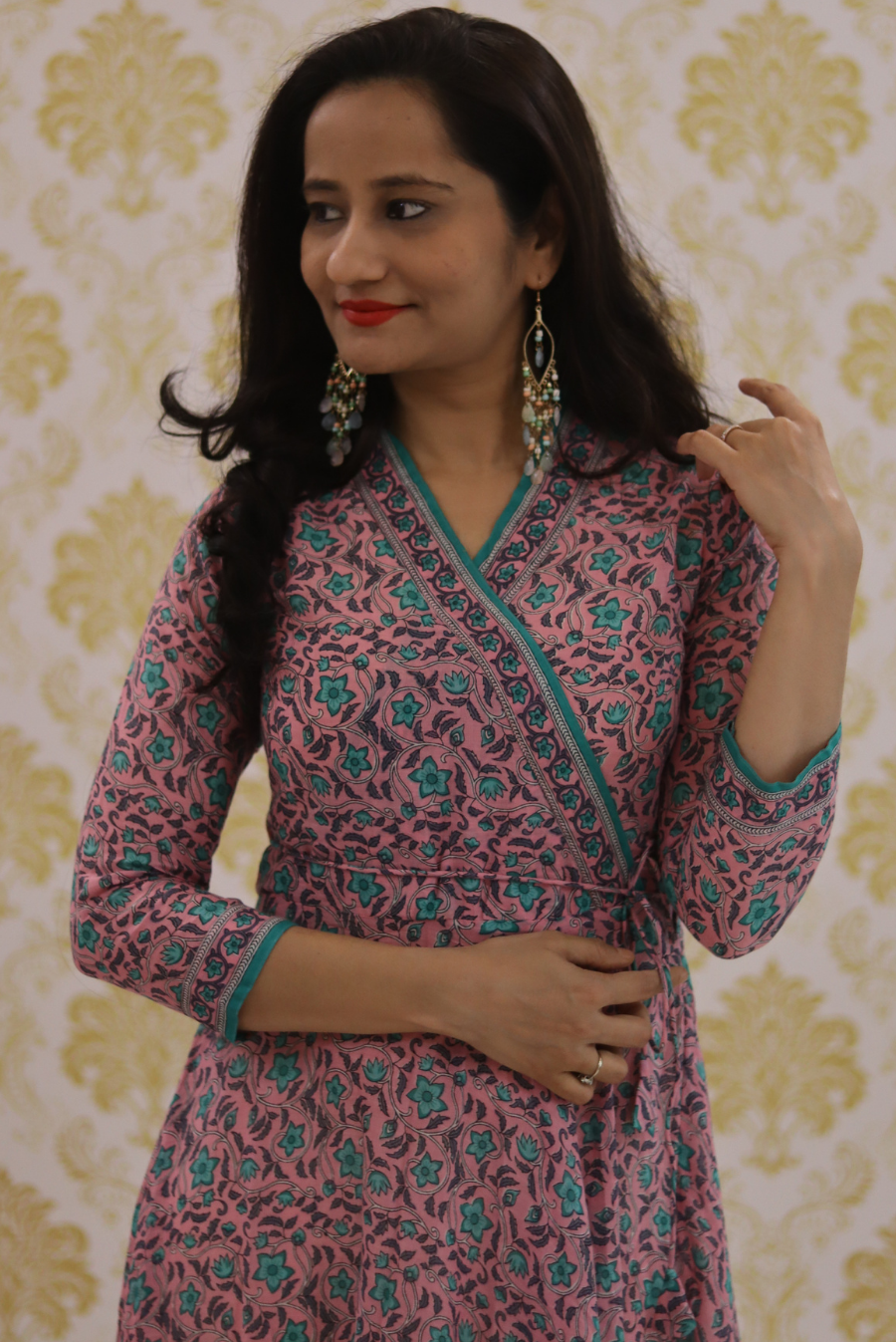 Lightweight Mulmul Anarkali Kurti  Shehzaadi - Pink (KURTI)