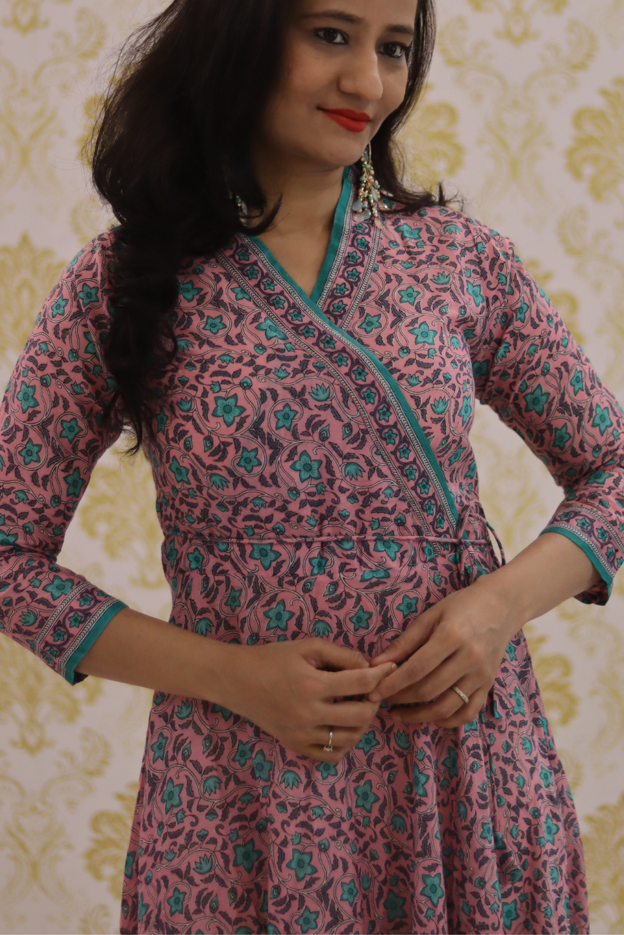 Lightweight Mulmul Anarkali Kurti  Shehzaadi - Pink (KURTI)