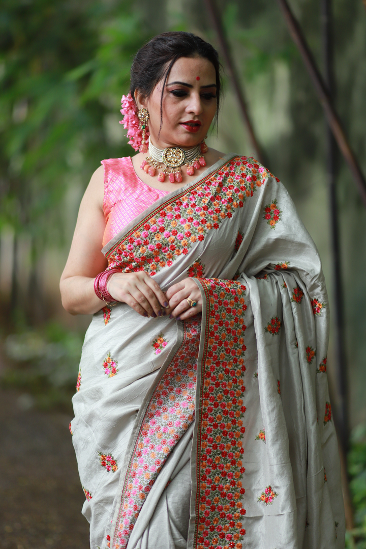 Embroidered Silk Saree  Baharaa (SAREE)