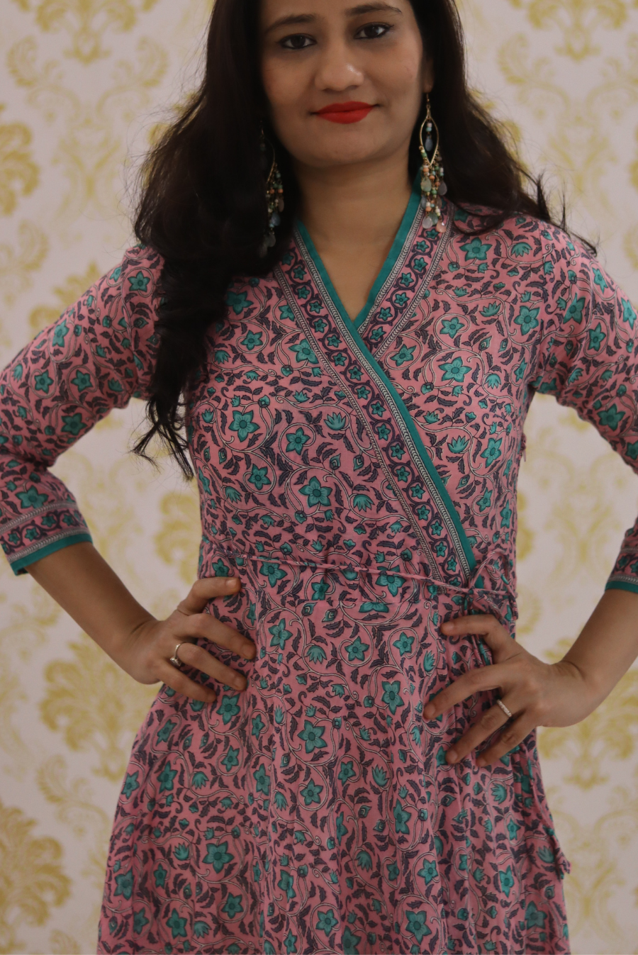 Lightweight Mulmul Anarkali Kurti  Shehzaadi - Pink (KURTI)