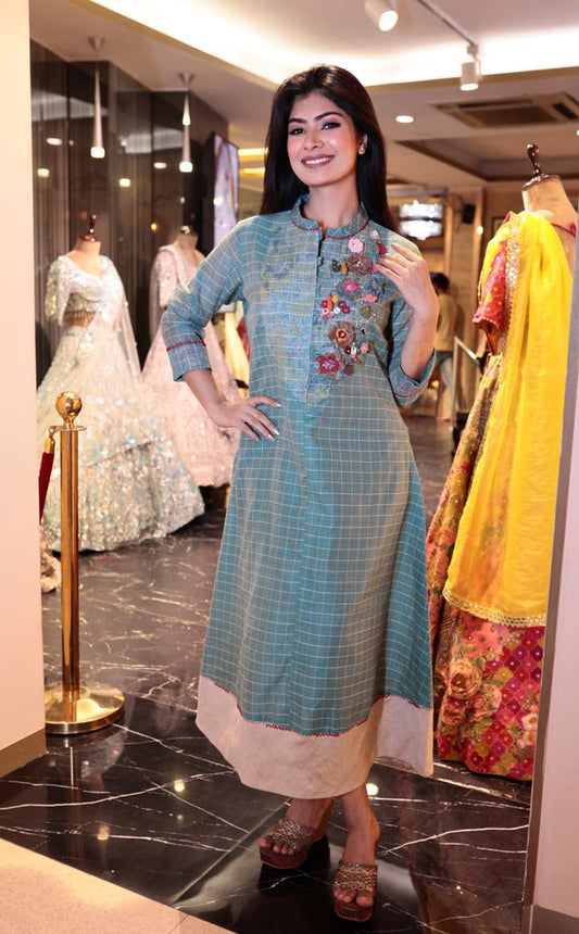Elegant Paradiso Banarasi Silk Kurti