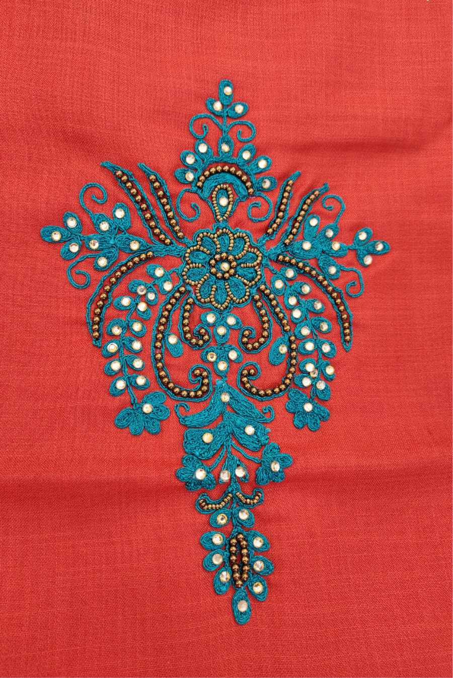 Embroidered Cotton Kurti  Orange Bling (KURTI)