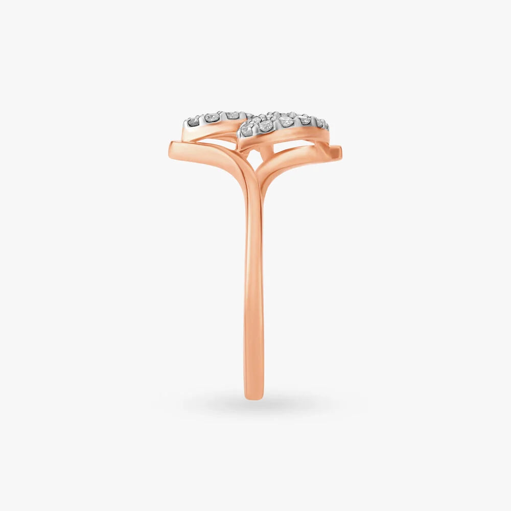 Contemporary Crossover Diamond Ring