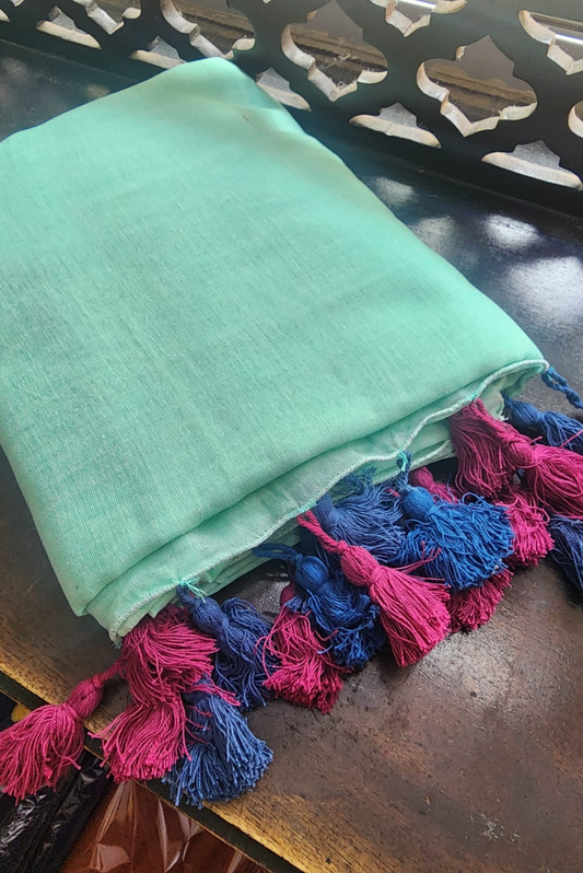 Finest Mulmul Tassel Saree  Indra-Dhanush-17 (SAREE)