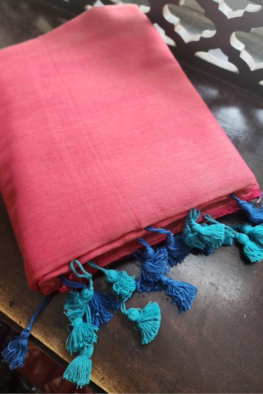 Finest Mulmul Tassel Saree  Indra-Dhanush-18 (SAREE)