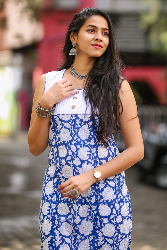 Block Printed Cotton Kurti  Peace (KURTI)