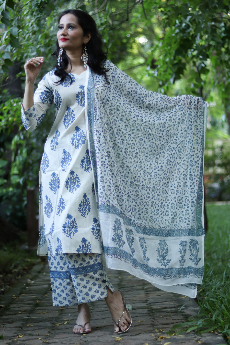 Block Printed Cotton Kurti Set  Blossom (KURTI SET)