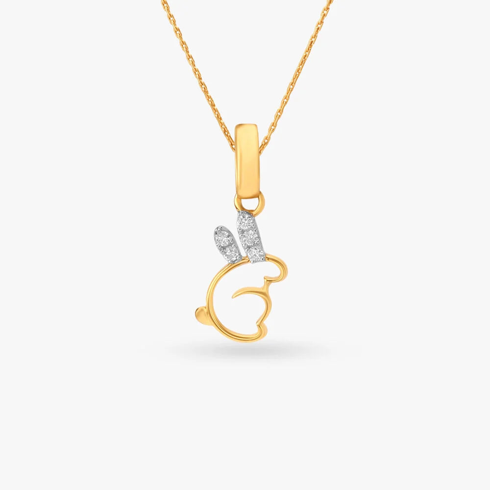 Elegant Bunny Diamond Pendant for Kids