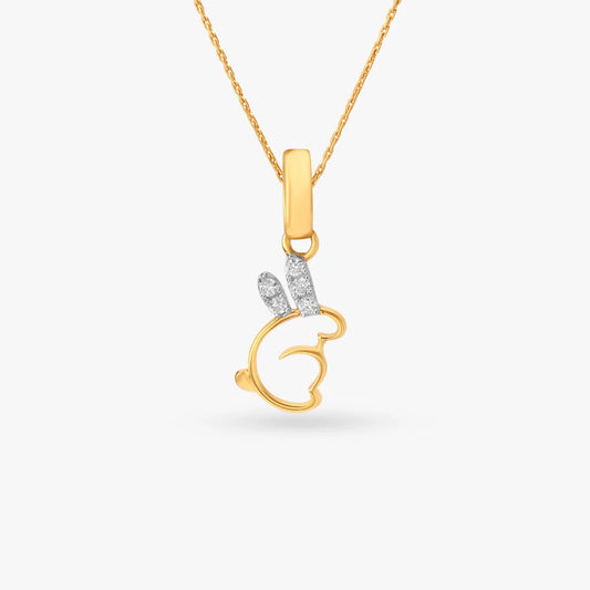 Elegant Bunny Diamond Pendant for Kids