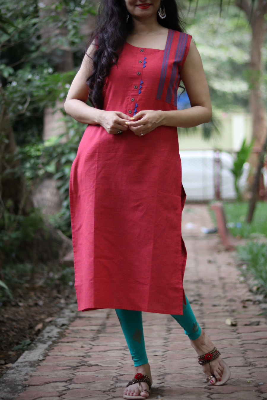 Cotton A-Line Kurti  Rose Petals (KURTI)