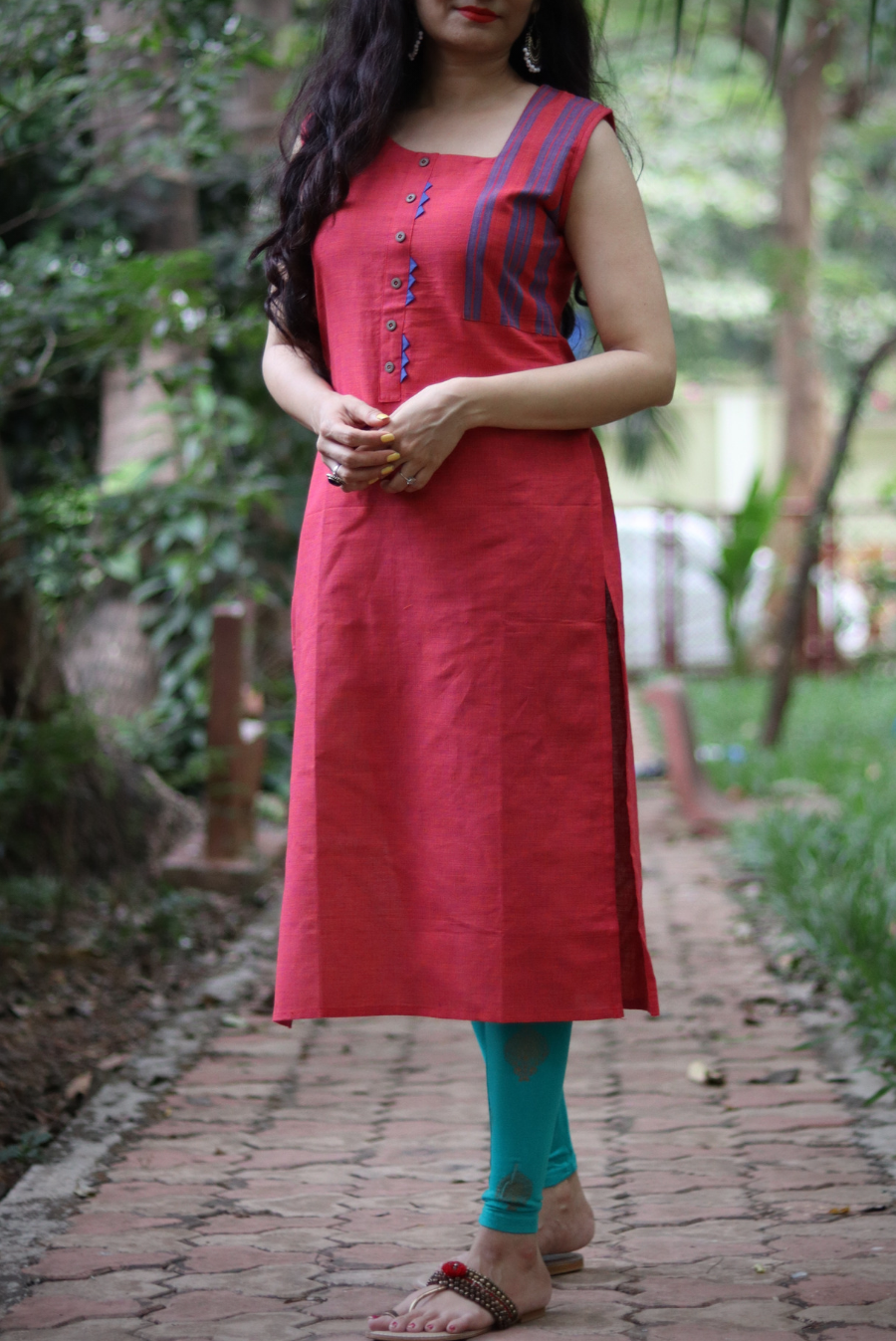 Cotton A-Line Kurti  Rose Petals (KURTI)