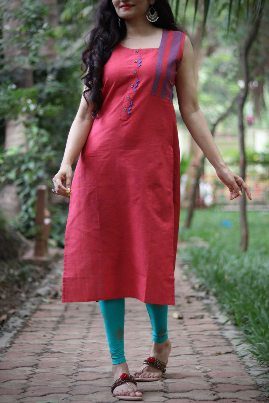 Cotton A-Line Kurti  Rose Petals (KURTI)