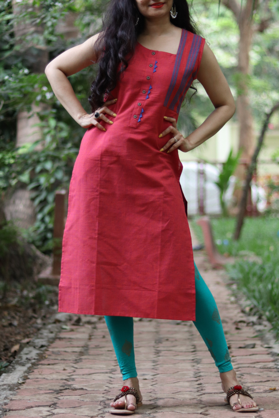 Cotton A-Line Kurti  Rose Petals (KURTI)