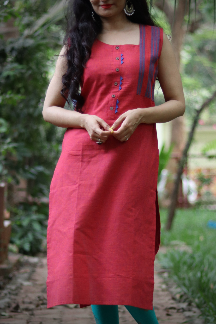 Cotton A-Line Kurti  Rose Petals (KURTI)