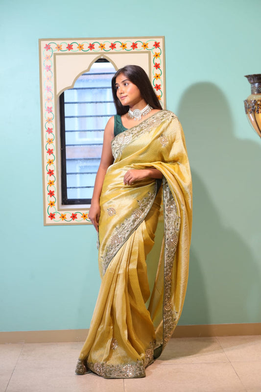 Elegant Banarasi Saree in Poison Green