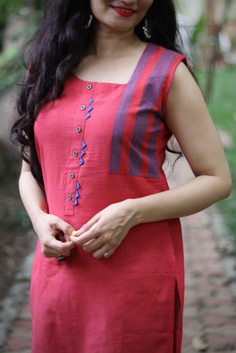 Cotton A-Line Kurti  Rose Petals (KURTI)