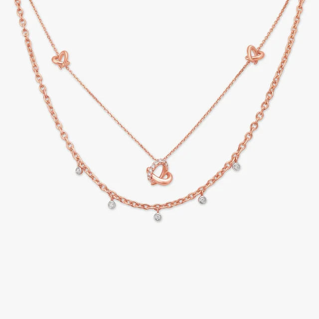 Sparkling Hearts Diamond Necklace
