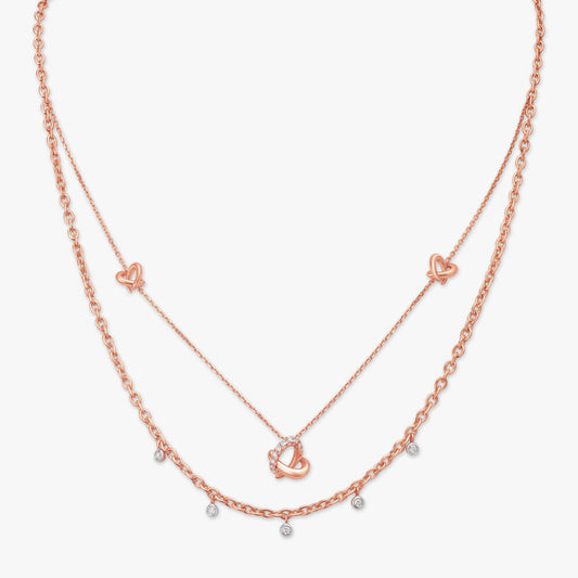 Sparkling Hearts Diamond Necklace