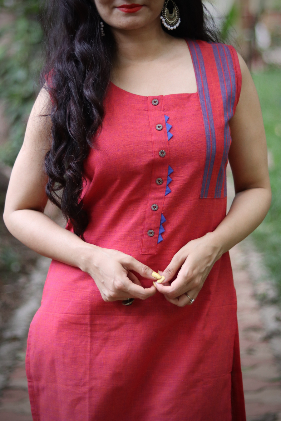 Cotton A-Line Kurti  Rose Petals (KURTI)