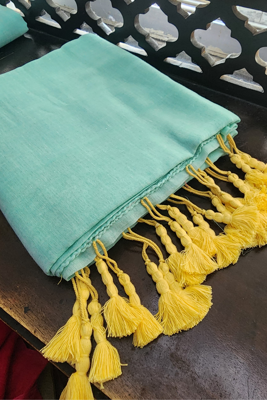 Finest Mulmul Tassel Saree  Indra-Dhanush-16 (SAREE)