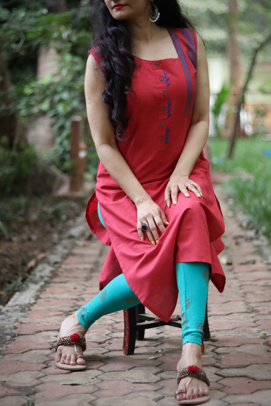 Cotton A-Line Kurti  Rose Petals (KURTI)