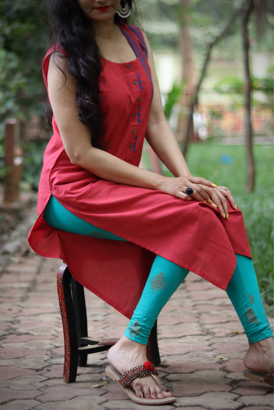 Cotton A-Line Kurti  Rose Petals (KURTI)