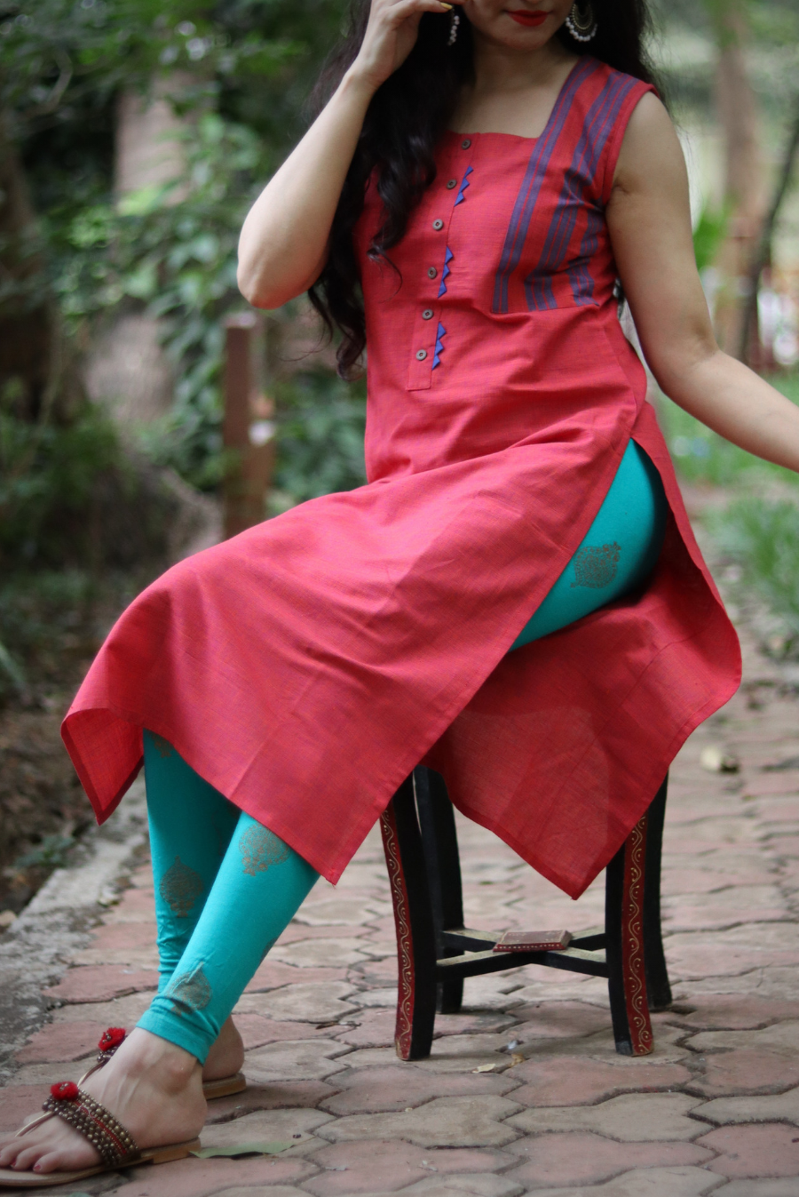 Cotton A-Line Kurti  Rose Petals (KURTI)